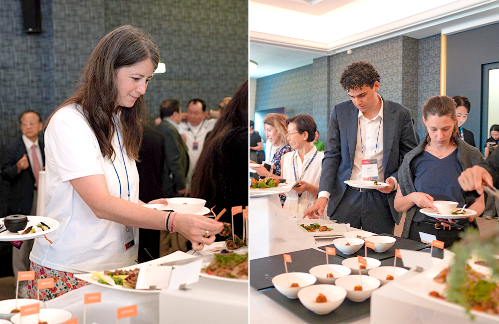 People of various nationalities and backgrounds enjoying Korean food