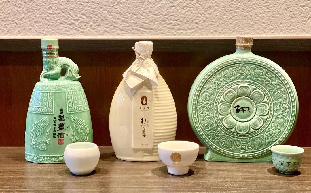 Traditional Korean alcohol sold at HASUO