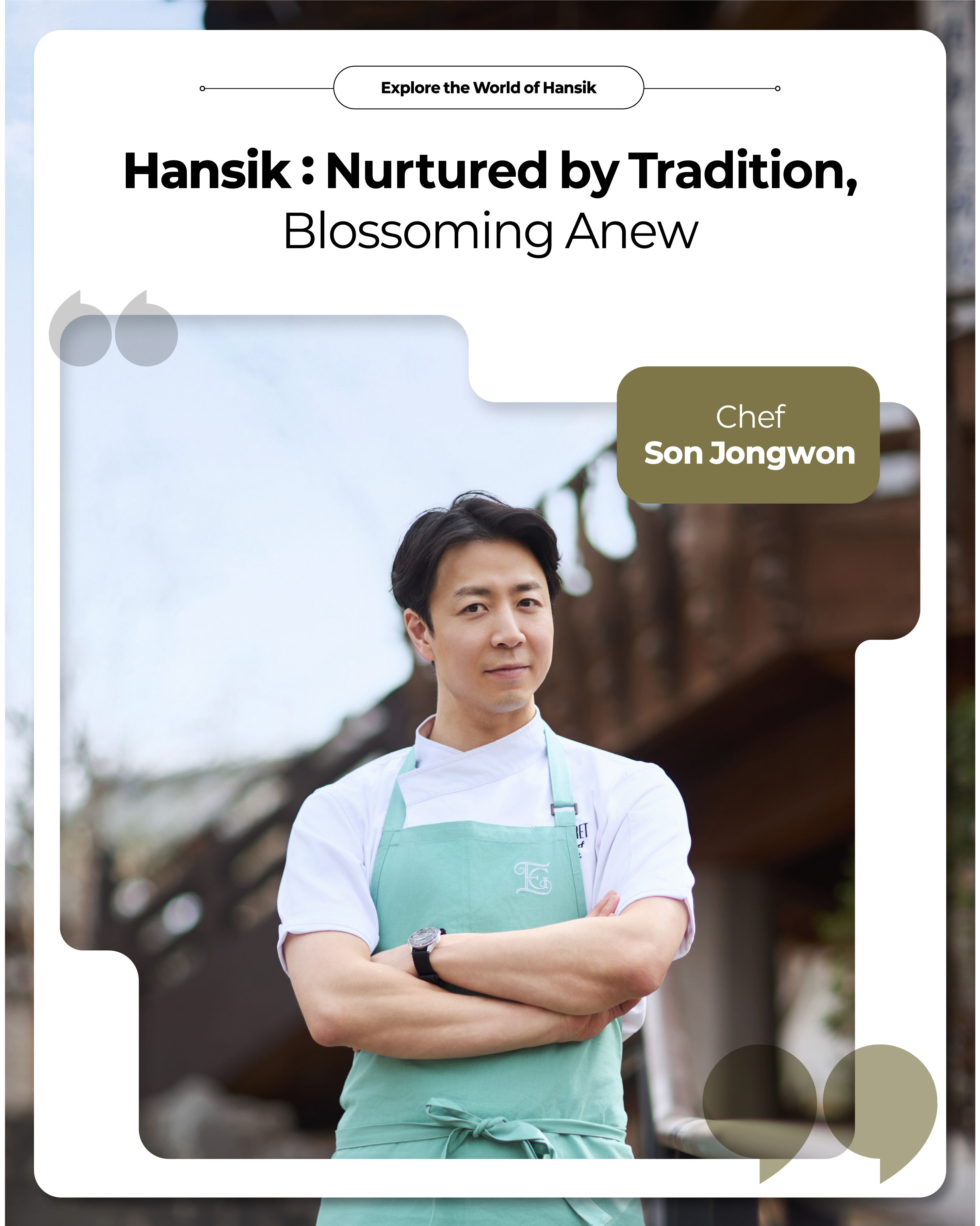 Hansik That Sprouts From Tradition Chef Son Jong-won