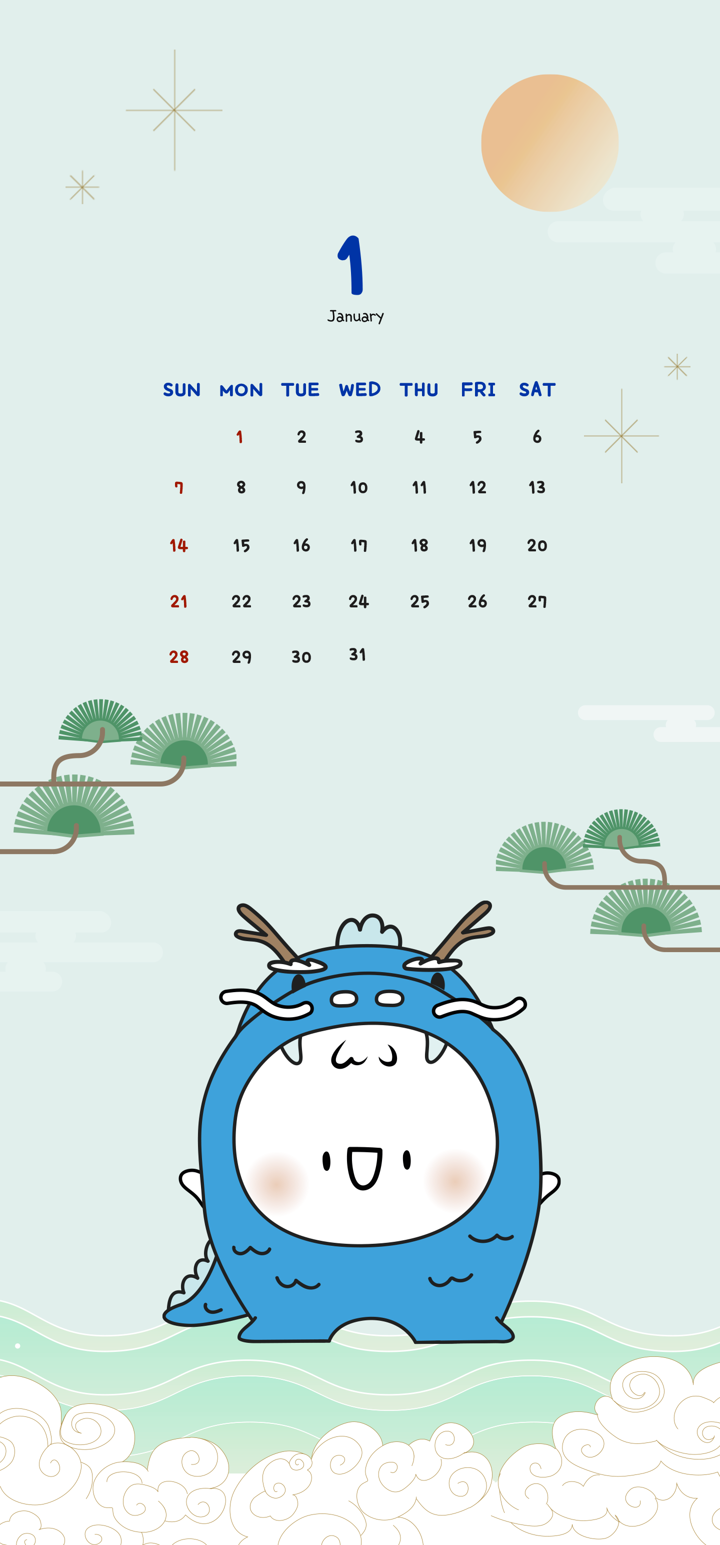 January calendar enlarged image for mobile