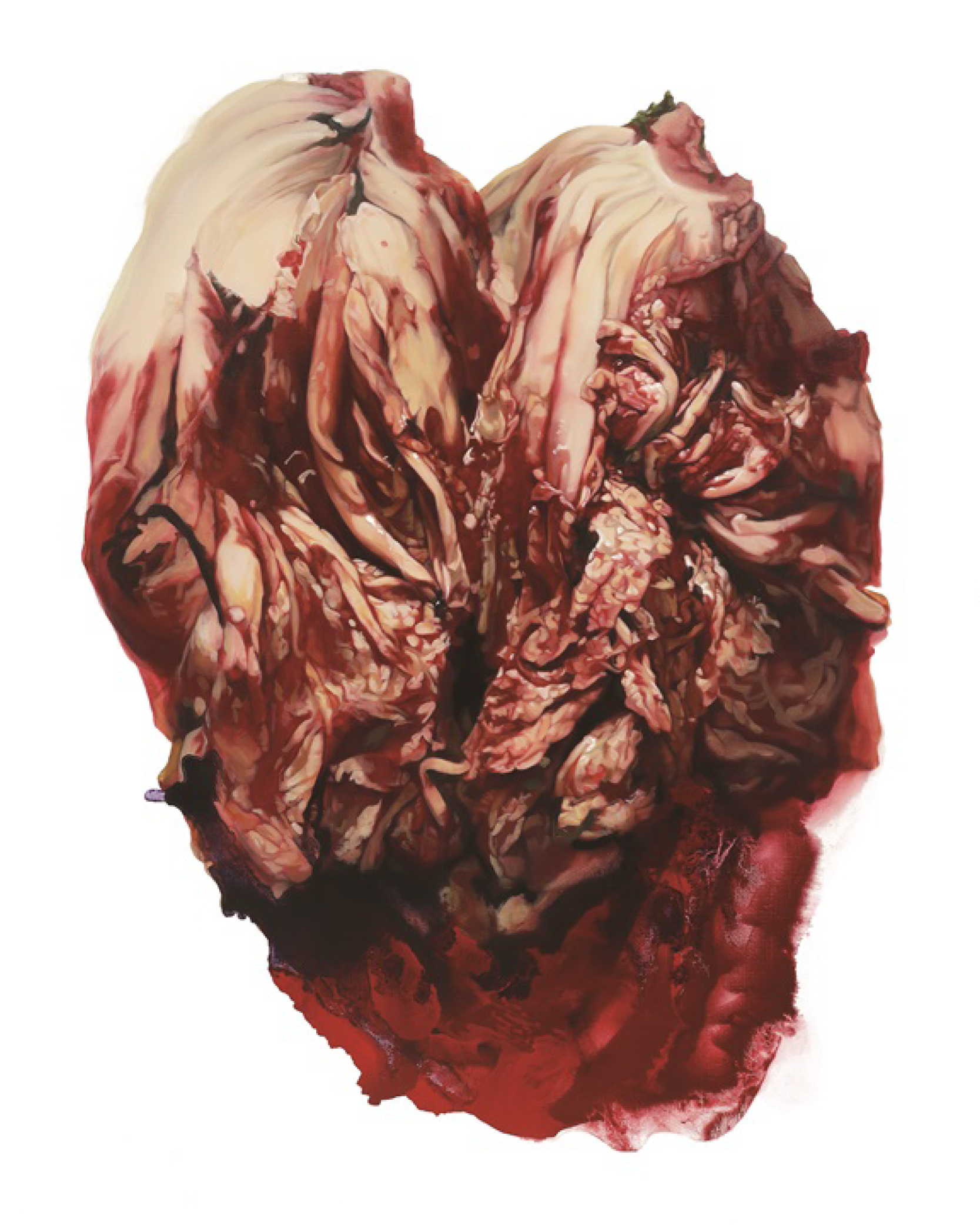 A red self-portrait infused with time, Lee Hyun-jung's <Kimchi> series