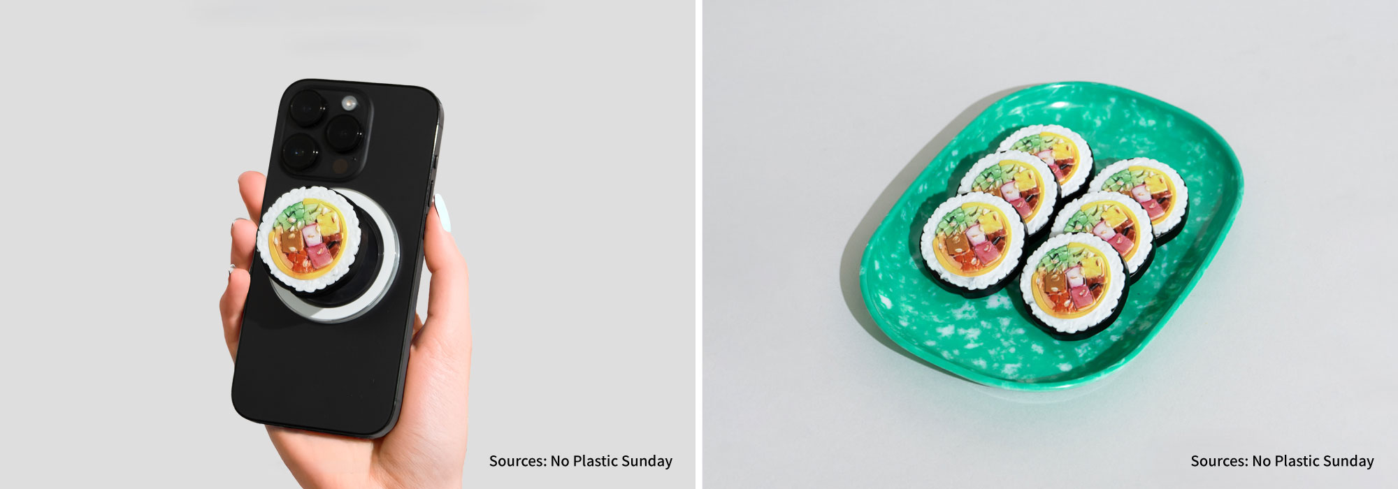 gimbap-shaped phone grip