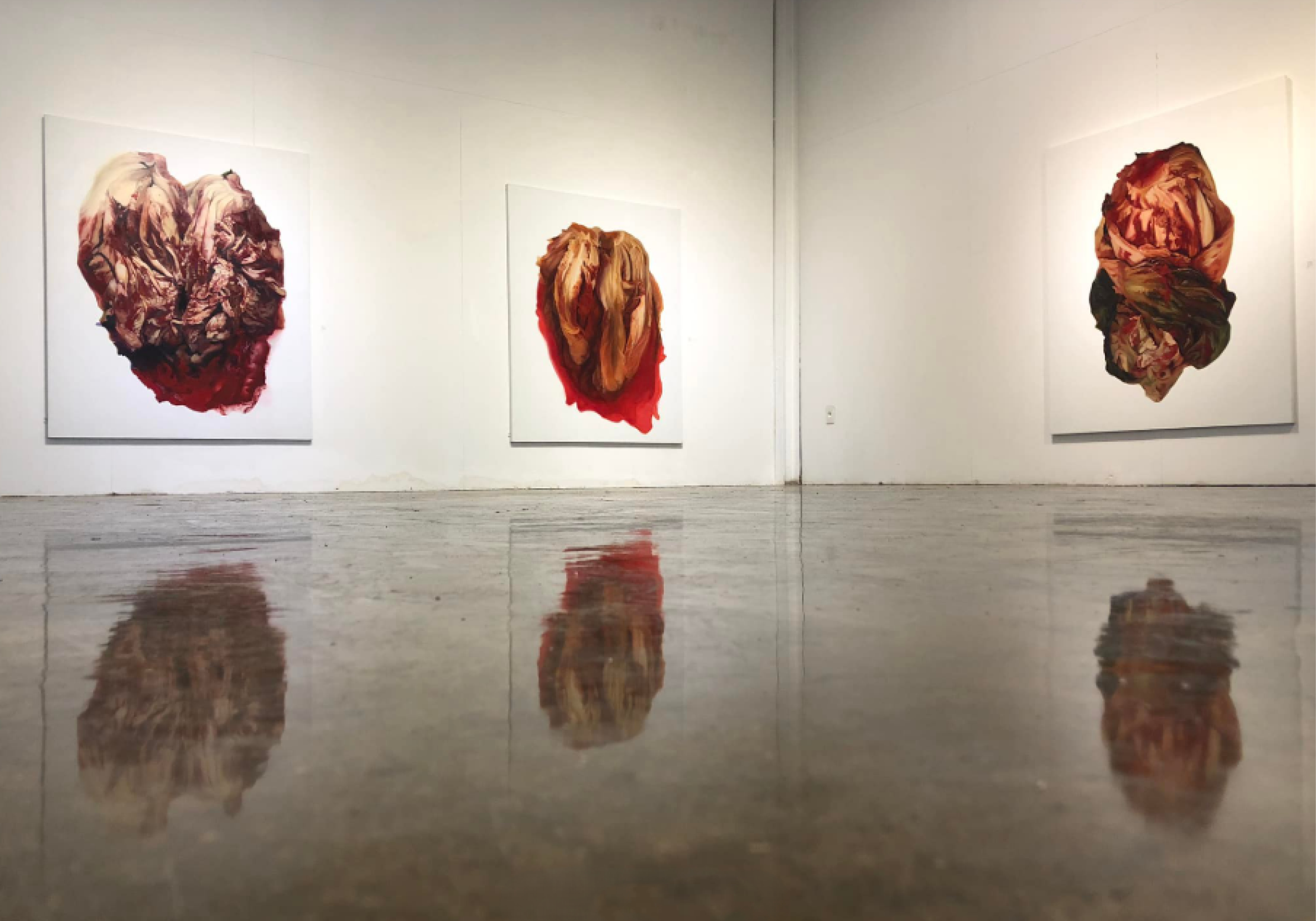 A red self-portrait infused with time, Lee Hyun-jung's <Kimchi> series
