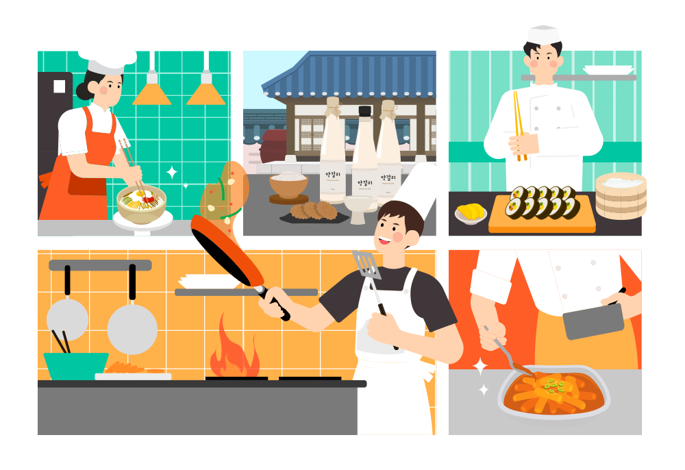 Illustration photo of cooking Korean food