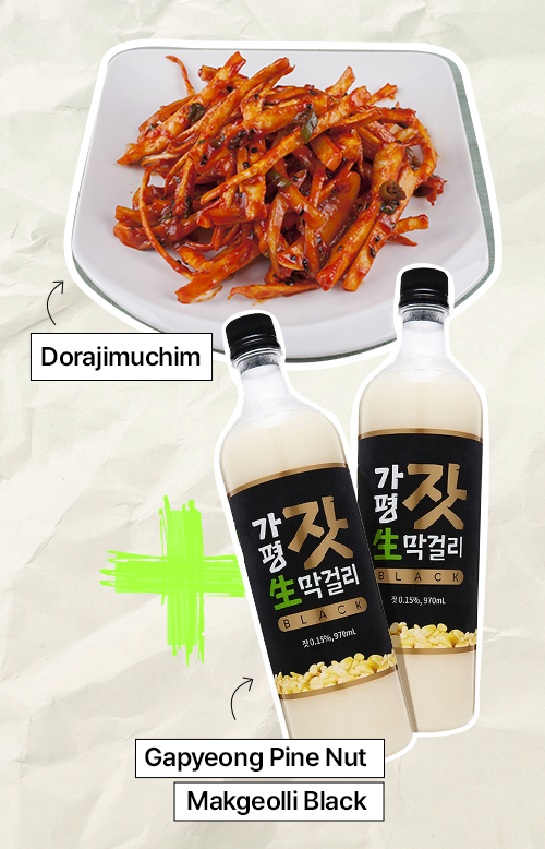 Dorajimuchim Gapyeong Pine Nut Makgeolli Black