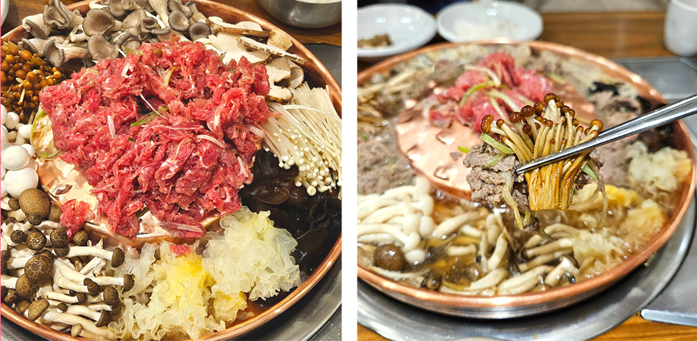 버섯집의 시그니처 메뉴 버섯생불고기전골