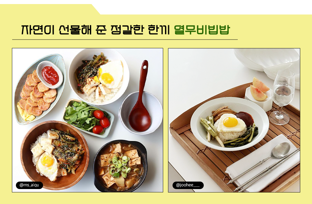 자연이 선물해 준 정갈한 한끼 열무비빔밥