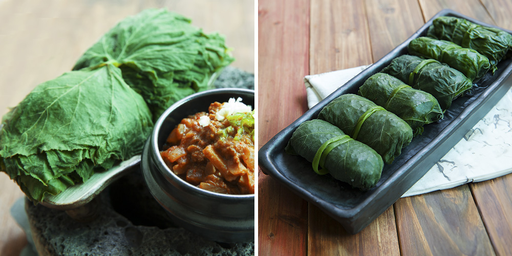 Pumpkin leaf wrap