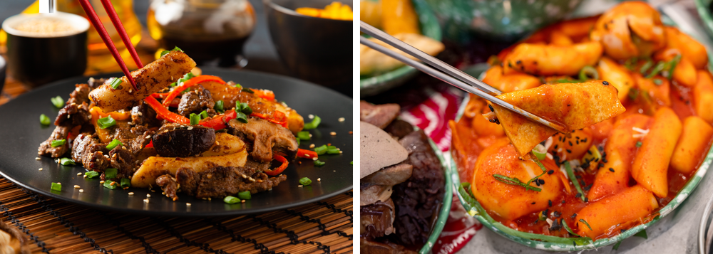 (왼쪽) 궁중 떡볶이 (오른쪽) 고추장 떡볶이