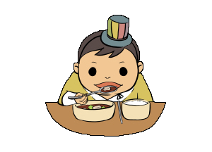 음식을 입에 넣을 때마다 그릇에 가까이 하지 않습니다.