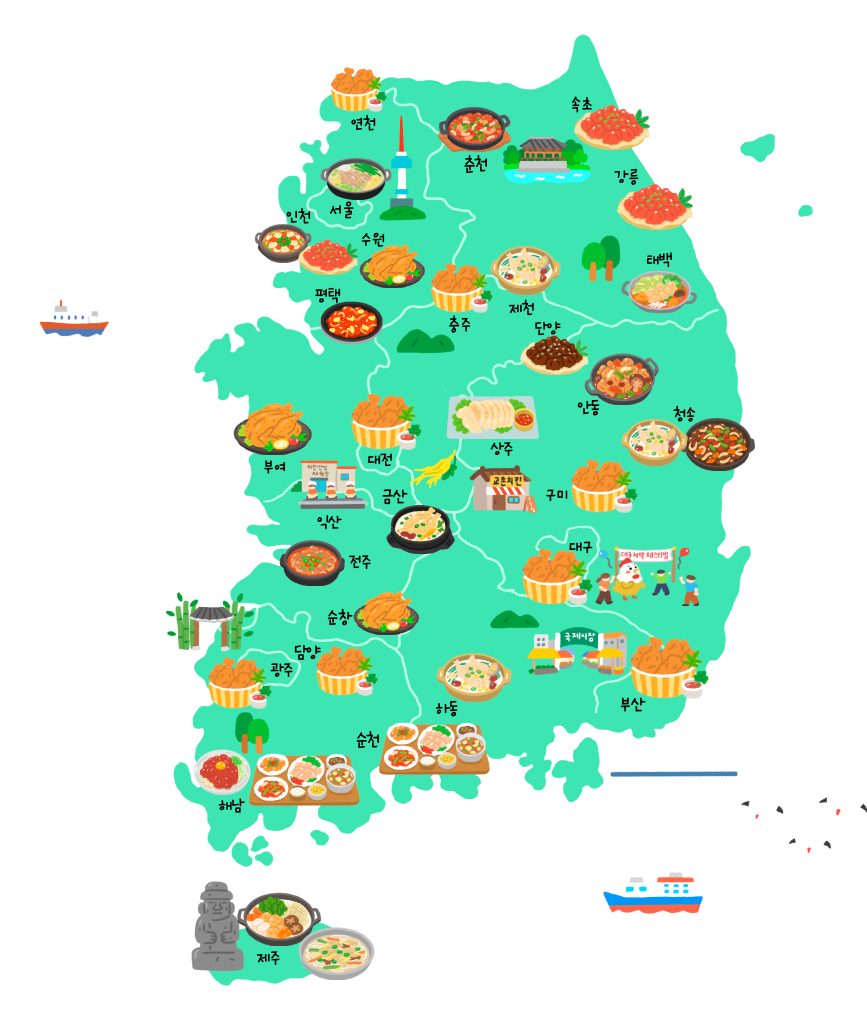 K-치킨벨트 전국 지도